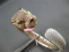 25.08CT WHITE & PINK DIAMOND & AAA EMERALD 18K WHITE & ROSE GOLD BANGLE BRACELET
