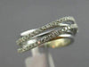 ESTATE .47CT DIAMOND 18KT WHITE GOLD 3D OPEN MULTI ROW CRISS CROSS LOVE RING
