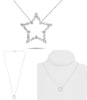 ESTATE .40CT DIAMOND 14KT WHITE GOLD 3D ROUND & BAGUETTE STAR LOVE NECKLACE