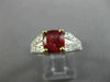 WIDE 1.65CT DIAMOND & AAA CUSHION CUT SPINAL 14K TWO TONE GOLD ENGAGEMENT RING