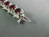 WIDE & LONG 19.3CT DIAMOND & AAA RUBY 18K WHITE GOLD OVAL FLOWER TENNIS BRACELET