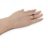 LARGE 4.45CT DIAMOND & AAA SAPPHIRE 18KT WHITE GOLD EMERALD CUT & BAGUETTE RING