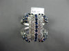 ESTATE LARGE 2.30CT DIAMOND & AAA SAPPHIRE 14KT WHITE GOLD 3D PAVE FUN RING