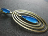 LARGE 5.0CT AAA BLUE AGATE 14KT YELLOW GOLD TEAR DROP MULTI CIRCULAR FUN PENDANT