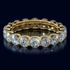 ESTATE 4.25CT DIAMOND 14KT YELLOW GOLD 3D SHARED PRONG WEDDING ANNIVERSARY RING
