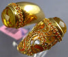 EXTRA LARGE 9.10CT AAA CITRINE & ORANGE ENAMEL 14K YELLOW GOLD FILIGREE FUN RING