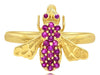 ESTATE .26CT AAA RUBY 14KT YELLOW GOLD 3D CLASSIC BUTTERFLY LOVE RING