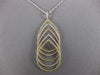 EXTRA LARGE 1.33CT DIAMOND 18KT TRI COLOR GOLD 3D OPEN TEAR DROP JOURNEY PENDANT
