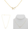 .18CT DIAMOND 14KT YELLOW GOLD 3D ROUND & BAGUETTE CRISS CROSS X LOVE NECKLACE