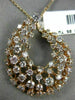 ESTATE LARGE 3.05CT DIAMOND 14KT ROSE GOLD 3D TEAR DROP WAVE MOON LOVE PENDANT
