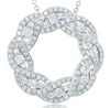 ESTATE .83CT DIAMOND 14KT WHITE GOLD 3D INFINITY CIRCLE OF LIFE FLOATING PENDANT
