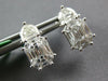 1.2CT DIAMOND 18K WHITE GOLD BAGUETTE ASSCHER & MOON STONE CLUSTER STUD EARRINGS