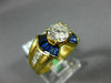 ESTATE 1.85CT DIAMOND & AAA SAPPHIRE 18KT YELLOW GOLD 3D CHANNEL ENGAGEMENT RING