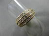 ESTATE WIDE 1.10CT ROUND DIAMOND 14KT YELLOW GOLD 3 ROW WEDDING BAND RING #5958