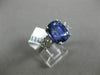 ESTATE LARGE 1.90CT DIAMOND & AAA SAPPHIRE 18KT WHITE GOLD ROUND ENGAGEMENT RING
