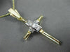 ESTATE LARGE .35CT BAGUETTE DIAMOND 14KT WHITE & YELLOW GOLD CROSS PENDANT 9758