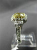 ESTATE LARGE 3.43CT GIA FANCY YELLOW DIAMOND 18KT TWO TONE GOLD ENGAGEMENT RING