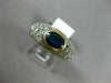 WIDE 1.45CT DIAMOND & AAA OVAL SAPPHIRE 14K YELLOW GOLD 3D BEZEL ENGAGEMENT RING