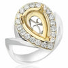 .54CT DIAMOND 14KT TWO TONE GOLD PEAR SHAPE 3 PRONG SEMI MOUNT ENGAGEMENT RING