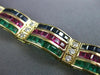 ESTATE WIDE 11.4CT DIAMOND & AAA MULTI GEM 18K YELLOW GOLD TENNIS BRACELET 25985