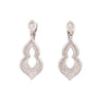 ESTATE LARGE 2.44CT DIAMOND 18KT WHITE GOLD TEAR DROP LEAF FUN HANGING EARRINGS