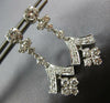 ESTATE LARGE 3.0CT DIAMOND 14KT WHITE GOLD 3D ROUND CHANDELIER HANGING EARRINGS