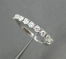ESTATE .63CT DIAMOND 14KT WHITE GOLD 9 STONE CLASSIC ANNIVERSARY RING 2mm #20132