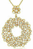 ESTATE LARGE 1.60CT DIAMOND 14KT YELLOW GOLD 3D FLOWER ETOILE LOVE PENDANT