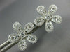 ESTATE LARGE 1.05CT DIAMOND 18KT WHITE GOLD 3D FLOWER CLASSIC STUD EARRINGS