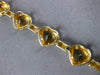ESTATE LARGE 15.0CT AAA CITRINE 14K YELLOW GOLD MULTI HEART LOVE TENNIS BRACELET