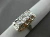 ANTIQUE WIDE .62 OLD MINE DIAMOND 14K WHITE GOLD 3D 3 STONE FILIGREE RING #22447