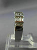 ESTATE 1CT ROUND & BAGUETTE DIAMOND 14KT WHITE GOLD 3D ANNIVERSARY RING #21536