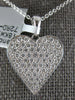 ESTATE .75CT DIAMOND 18KT WHITE GOLD 3D CLASSIC PAVE HEART LOVE FLOATING PENDANT
