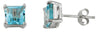ESTATE 2.50CT AAA BLUE TOPAZ 14KT WHITE GOLD 3D PRINCESS SOLITAIRE STUD EARRINGS