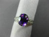 ESTATE 1.56CT DIAMOND & AMETHYST 14K WHITE GOLD 3D OVAL FILIGREE ENGAGEMENT RING