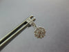 ESTATE SMALL .50CT DIAMOND 14KT WHITE GOLD 3D FLOWER CLUSTER HANGING EARRINGS