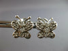 ESTATE .44CT DIAMOND 14KT WHITE GOLD 3D CLASSIC BUTTERFLY LOVE CLIP ON EARRINGS