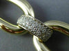 ESTATE WIDE LONG 1.50CT DIAMOND 14KT YELLOW GOLD ITALIAN 3D OPEN OVAL BRACELET
