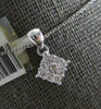 .25CT DIAMOND 14K WHITE GOLD ROUND INVISIBLE SQUARE GEOMETRICAL FLOATING PENDANT