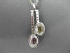 ANTIQUE 1.0CT DIAMOND AAA PINK & YELLOW SAPPHIRE 14K WHITE GOLD FLOATING PENDANT