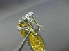 LARGE WHITE & INTENSE FANCY YELLOW DIAMOND 18K TWO TONE GOLD 3D HANGING EARRINGS