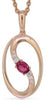 ESTATE .26CT DIAMOND & AAA RUBY 14KT ROSE GOLD OVAL & ROUND FUN FLOATING PENDANT