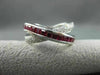 ESTATE WIDE 1.45CT DIAMOND & AAA RUBY 14KT WHITE GOLD CRISSCROSS FUN RING #18474