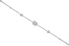 .66CT DIAMOND 18KT WHITE GOLD ROUND & BAGUETTE 4 LEAF CLOVER FLOWER FUN BRACELET