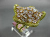 EXTRA LARGE 5.79CT PINK & FANCY YELLOW DIAMOND 18K YELLOW & ROSE GOLD STAR RING