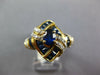WIDE 2.66CT DIAMOND & AAA SAPPHIRE 18KT YELLOW GOLD OVAL TWO ROW SWIRL LOVE RING