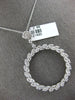 LARGE 2.88CT DIAMOND 14KT WHITE GOLD 3D MULTI LEAF FLOWER CIRCLE OF LIFE PENDANT