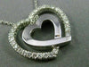 ESTATE .80CT DIAMOND 14KT WHITE GOLD 3D DOUBLE HEART LOVE PENDANT & CHAIN #15916