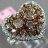 ESTATE LARGE 2.38CT WHITE & PINK DIAMOND 18KT 2 TONE GOLD HEART SHAPE LOVE RING
