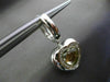 ESTATE 2.30CT DIAMOND & GREEN AMETHYST 14K WHITE GOLD 3D I LOVE U HEART EARRINGS